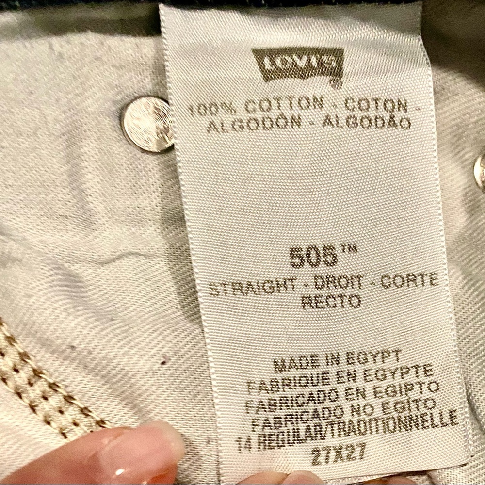 Levis Jeans, Boys, 27 x 27, 505 Straight, Size 14 Regular - Picture 8 of 10